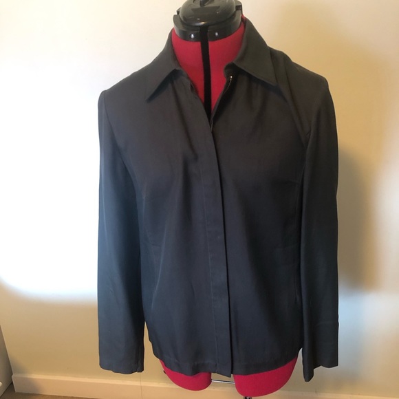 100% Silk grey Banana Republic long sleeve blouse - Picture 1 of 7